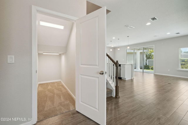 interior space with lofted ceiling