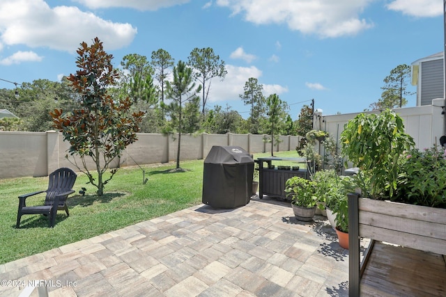 view of patio featuring grilling area