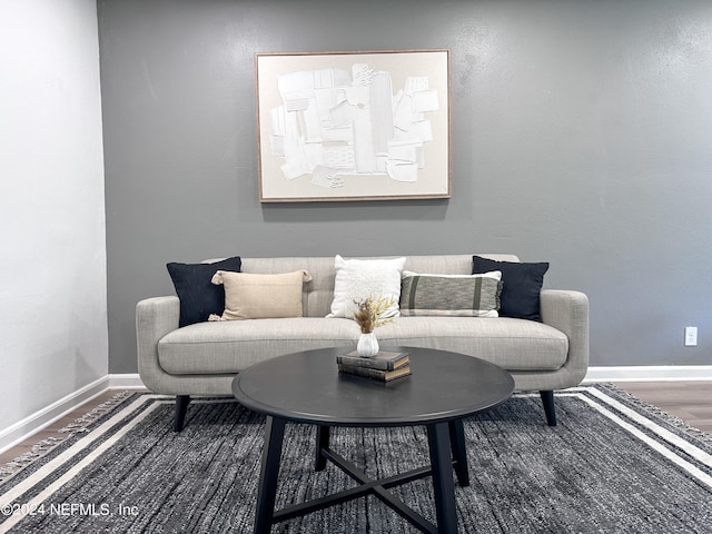 living room featuring hardwood / wood-style flooring