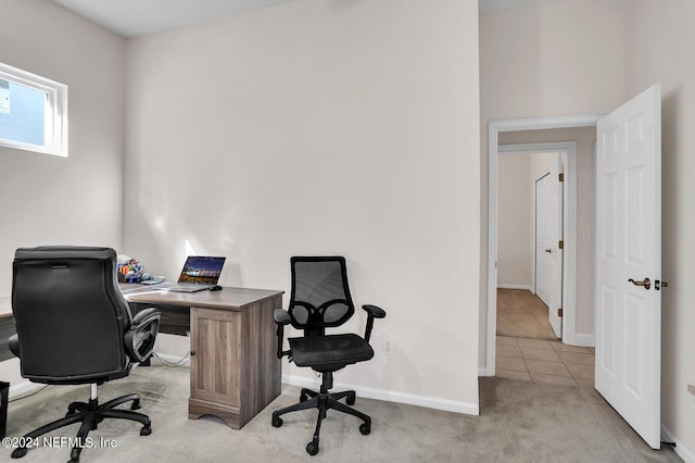 office space featuring light tile patterned floors