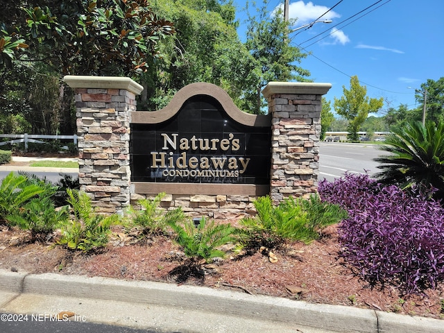 view of community sign