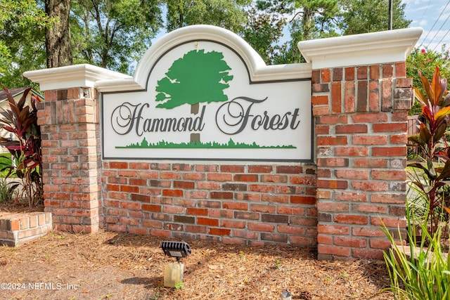 view of community sign