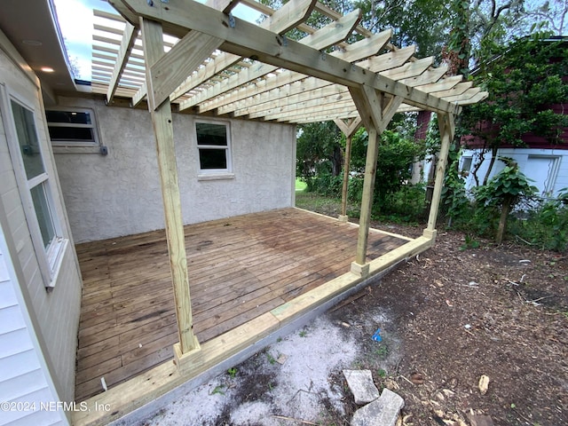 deck with a pergola