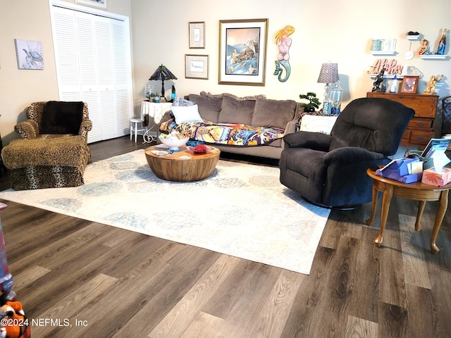 living room featuring hardwood / wood-style flooring