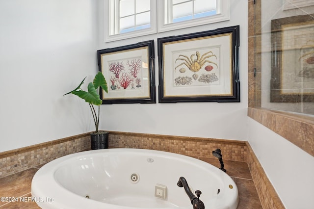 bathroom featuring a whirlpool tub