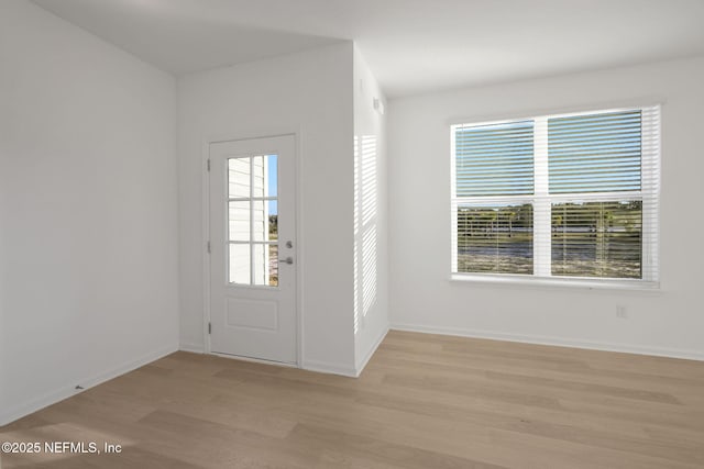 entrance foyer with light wood-type flooring