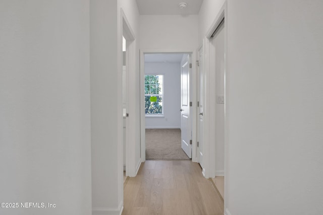 corridor featuring light hardwood / wood-style floors