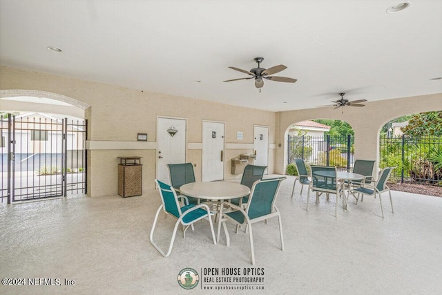 view of patio / terrace featuring ceiling fan