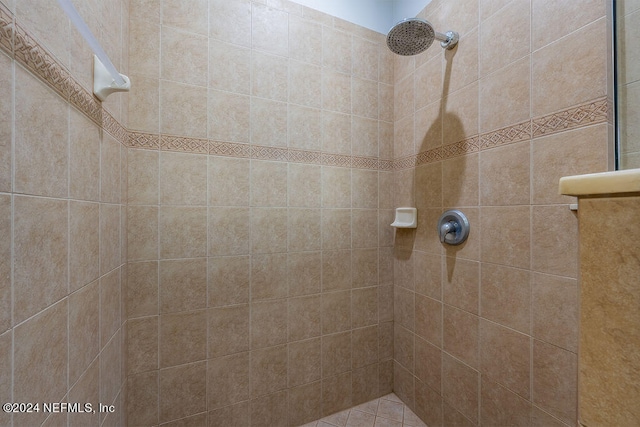 bathroom with tiled shower