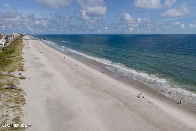 property view of water with a beach view