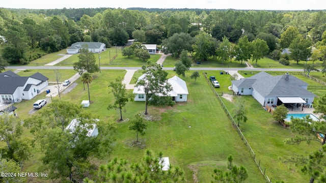 aerial view with a forest view