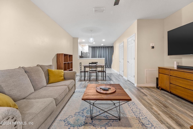 living room featuring hardwood / wood-style floors