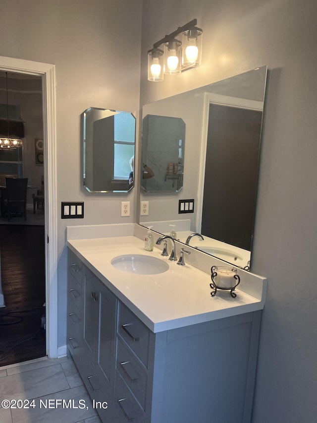 bathroom featuring vanity and tile patterned floors