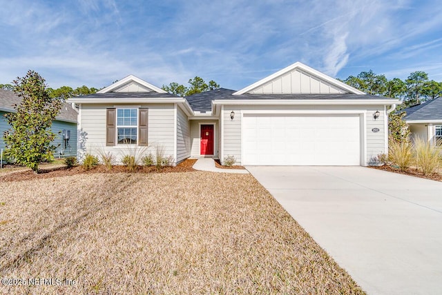 ranch-style house featuring a garage