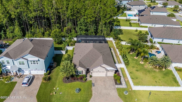 drone / aerial view with a residential view