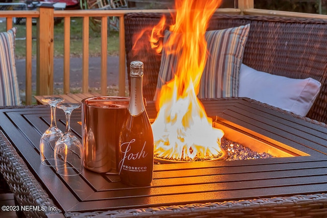 details featuring an outdoor fire pit