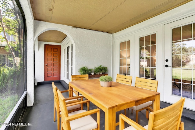 exterior space with french doors