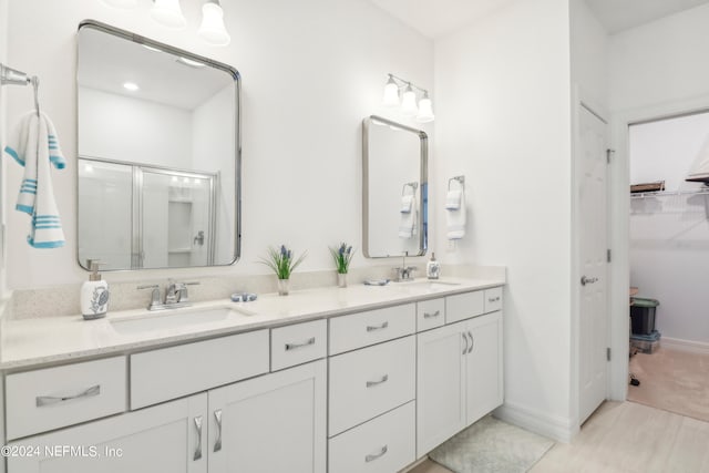 bathroom with double sink vanity