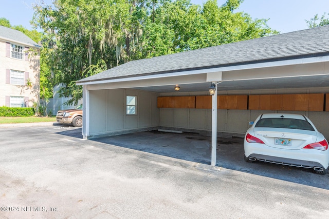 view of parking featuring a carport