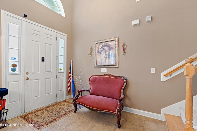 view of tiled foyer entrance