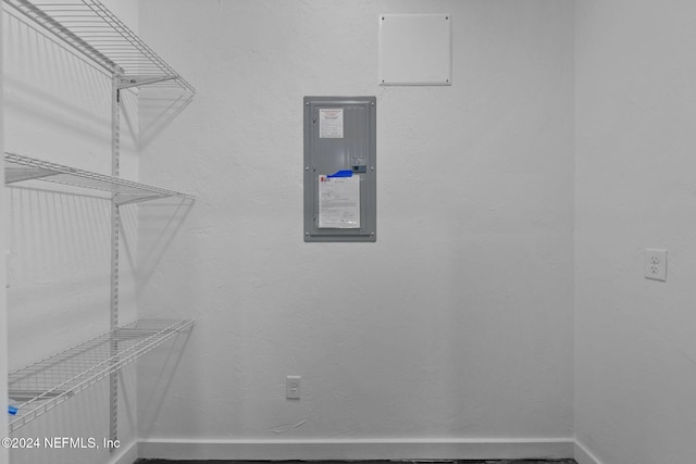 spacious closet featuring electric panel