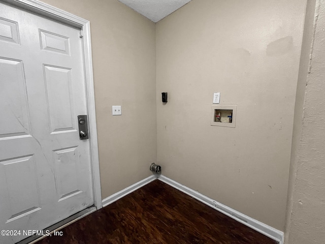 laundry area with hardwood / wood-style floors and hookup for a washing machine