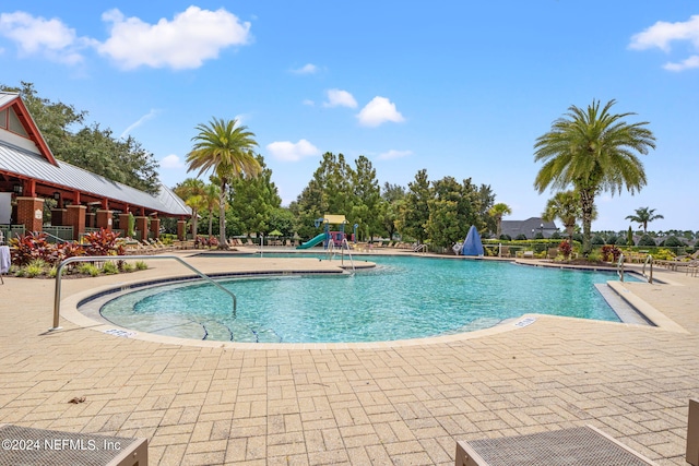 view of pool with a patio