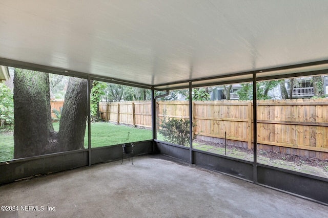 view of unfurnished sunroom