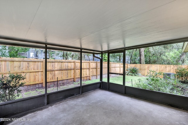 view of unfurnished sunroom