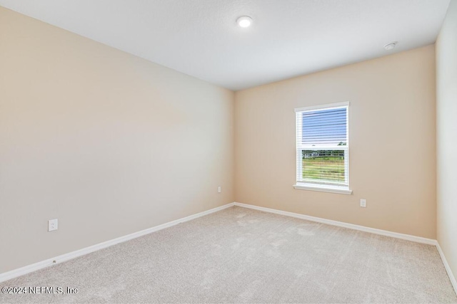 spare room with light carpet