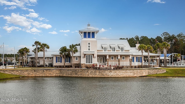 view of property with a water view