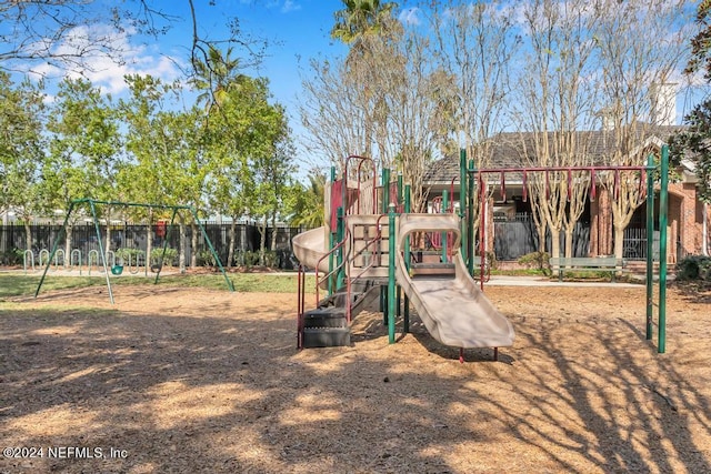 view of jungle gym