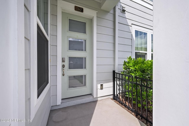 view of doorway to property