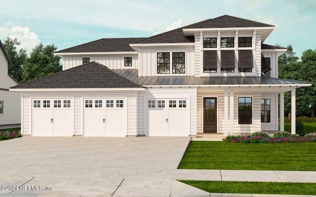 760 Sherry Dr, Atlantic Beach, FL 32233 - view of front of home with a front yard, concrete driveway, and roof with shingles