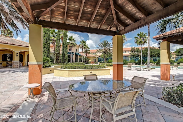 view of patio / terrace with a gazebo