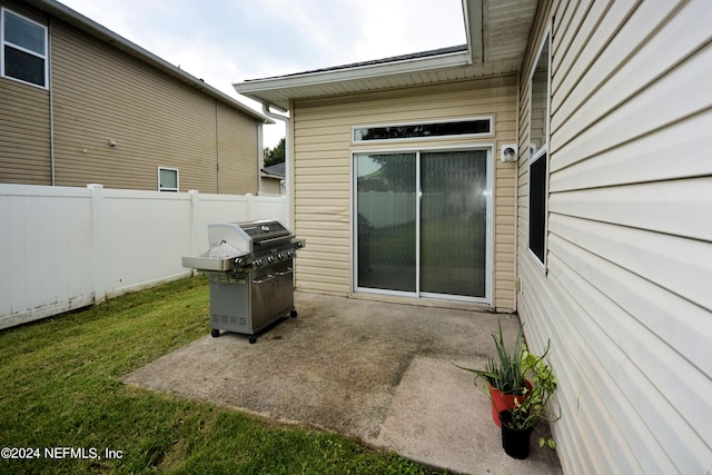 view of patio featuring area for grilling