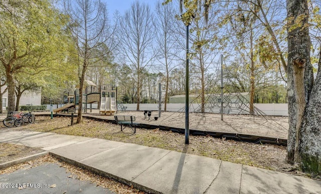 view of community featuring a playground