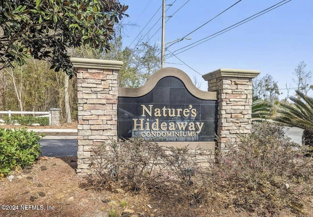 view of community sign