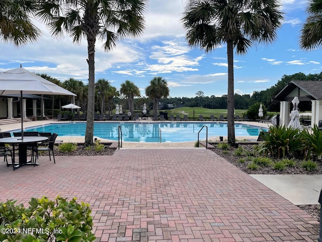 view of pool with a patio area