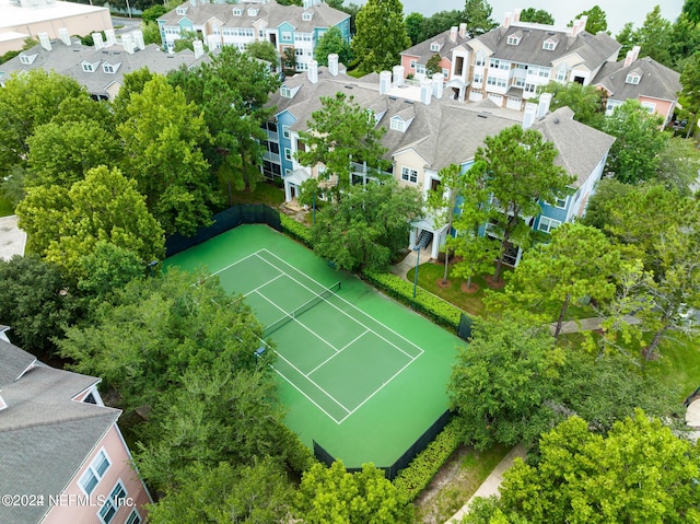 birds eye view of property with a residential view