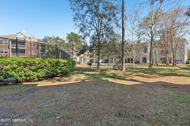 view of yard with fence