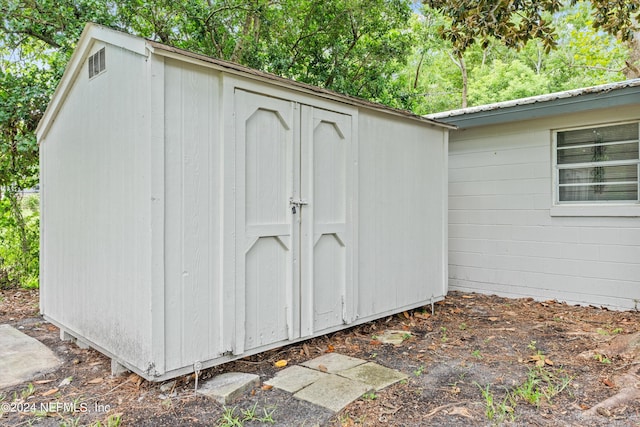 view of shed