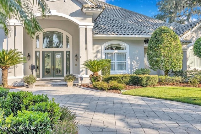 exterior space featuring french doors