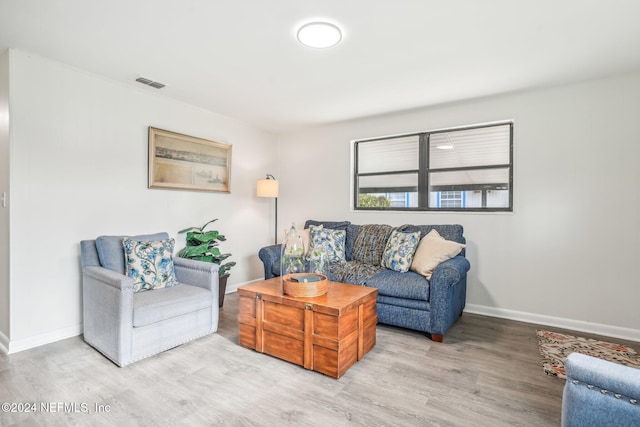 living room featuring hardwood / wood-style flooring