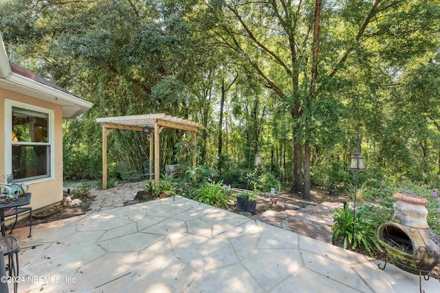 view of patio / terrace with a pergola