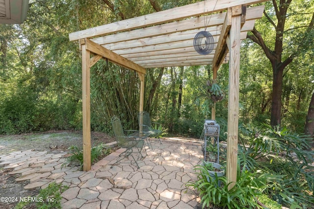 view of patio / terrace featuring a pergola