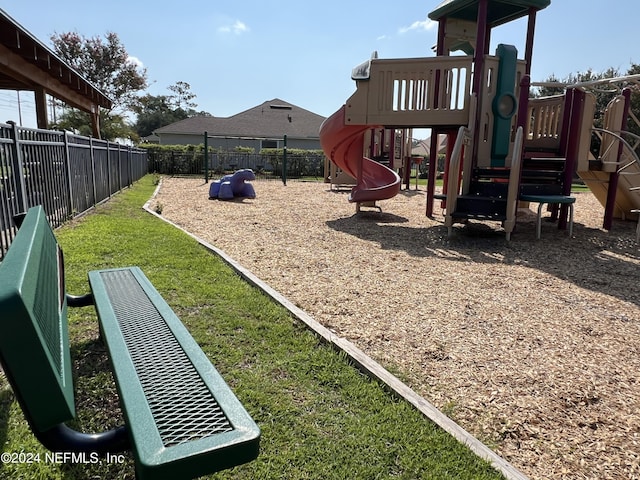 community playground with fence