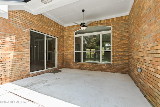 view of patio / terrace featuring a ceiling fan