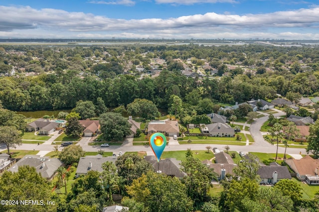 drone / aerial view with a residential view