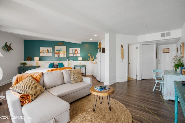 living room with hardwood / wood-style flooring